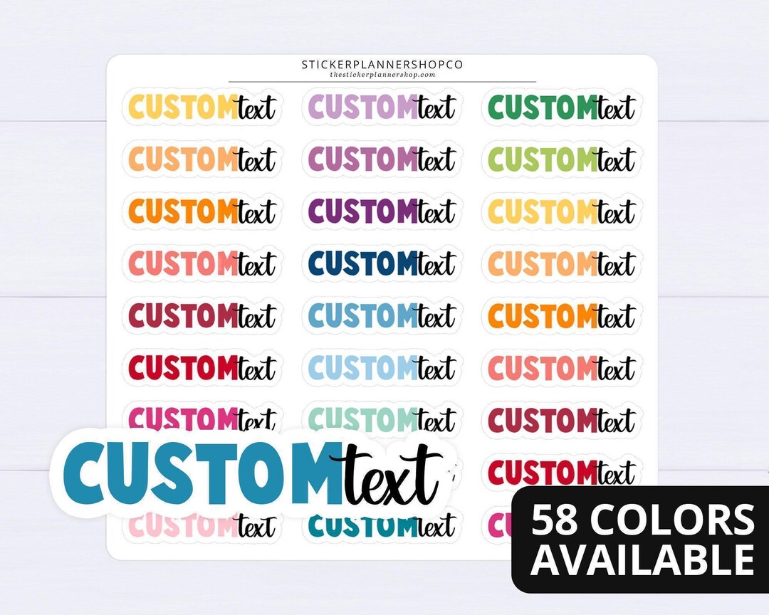 Custom Text Stickers - I Will Print Stickers of Any Words That You ...