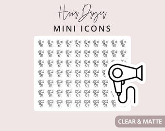 Mini Icons - Hair Dryer Sticker - Salon Mini Stickers - #V01