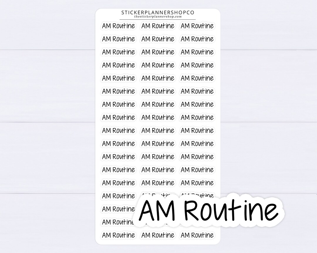 AM Routine Text Stickers - 51 Stickers - Etsy