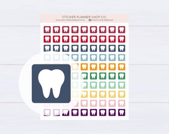 Pegatinas para planificador con icono de diente