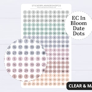 Erin Condren Bloom Date Dot Planner Stickers - 198 Stickers - Date dot sticker