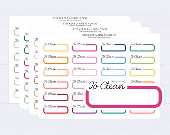 To Clean Script Stickers - 24 Stickers