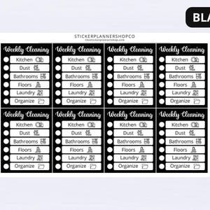 Weekly Cleaning Schedule Stickers - Cleaning Routine Sticker | House Cleaning List Sticker | Chore Chart Sticker | Cleaning Schedule Sticker image 4
