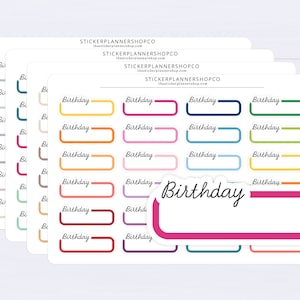 Birthday Script Stickers - 24 Stickers