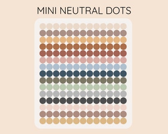 Mini Dot Stickers - Neutral Colors - 180 Stickers