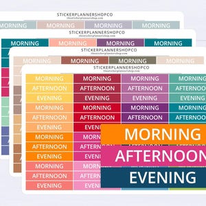 Morning Afternoon Evening Header Planner Stickers