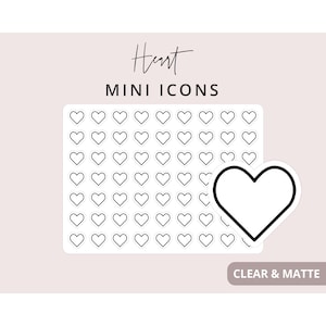 Heart Sticker - Mini Icon Stickers, Planner Icon Stickers, Minimal & Functional Planner Sticker, Small Icon Stickers, 63 Stickers