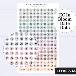 Erin Condren Bloom Date Dot Planner Stickers - 198 Stickers - Date dot sticker