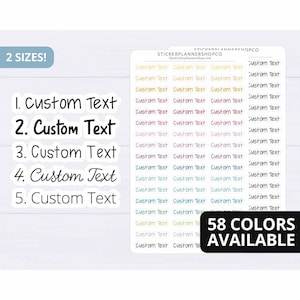 Custom Word Sticker, Custom Text, Personalized Labels for Planner, Custom Script Sticker, Personalized Script Planner Sticker, #CT01