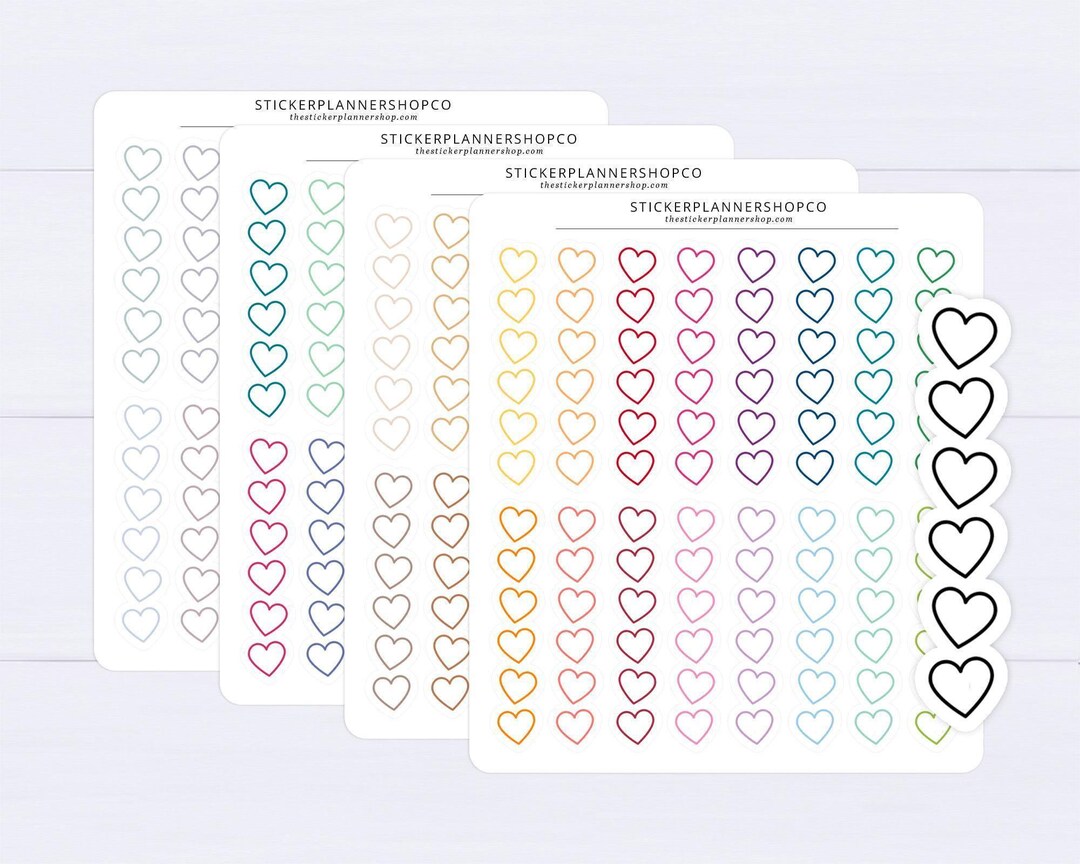 Heart Checklist Planner Stickers - 16 Stickers - Etsy