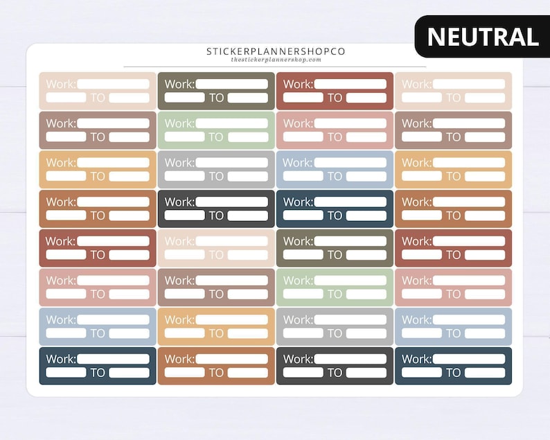Plannerstickers werkschemalabel: 32 stickers afbeelding 6