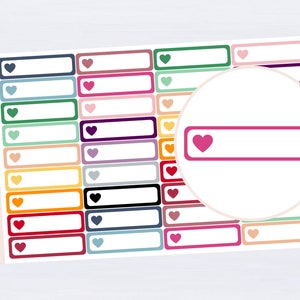 Heart Label Planner Stickers - 36 Stickers