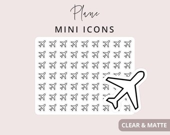 Airplane Sticker - Mini Icon Stickers, Planner Icon Stickers, Minimal & Functional Planner Sticker, Small Icon Stickers, 63 Stickers
