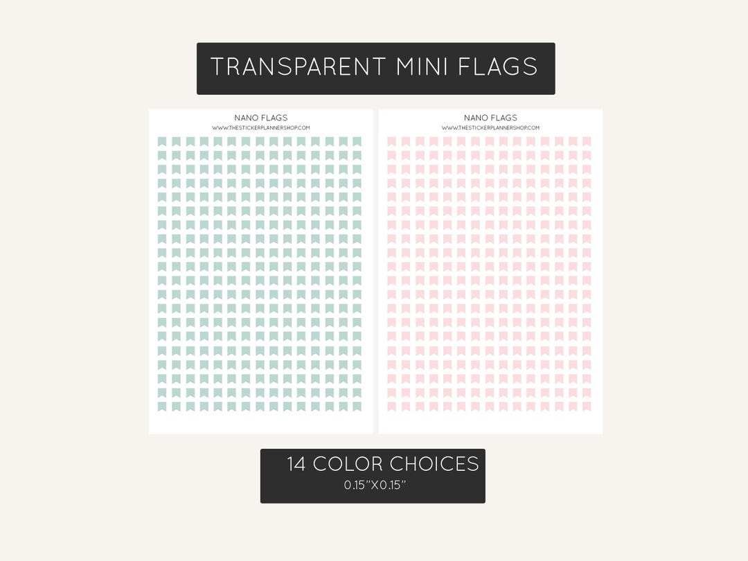 Transparent Mini Flag Planner Stickers - 0.15" X0.15" - 300 Sticker ...