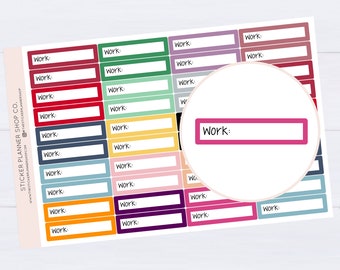 Pegatinas para planificador de etiquetas de trabajo - 40 pegatinas