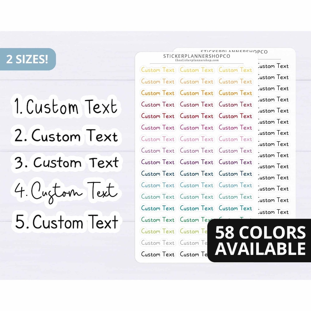 Custom Text Stickers - Custom Sticker Sheet - I Will Print Stickers of ...