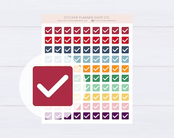 Pegatinas del planificador con icono de marca de verificación