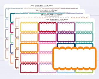 Etiquetas adhesivas para agenda con diseño festoneado - 1 hoja - 20 pegatinas