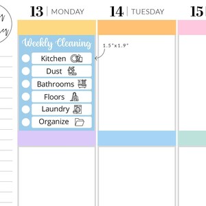 Weekly Cleaning Schedule Stickers - Cleaning Routine Sticker | House Cleaning List Sticker | Chore Chart Sticker | Cleaning Schedule Sticker image 3