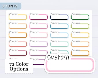 Pegatinas personalizadas para agenda - hoja de pegatinas personalizadas - 24 pegatinas - Imprimiré pegatinas con la palabra que elijas - #CT06