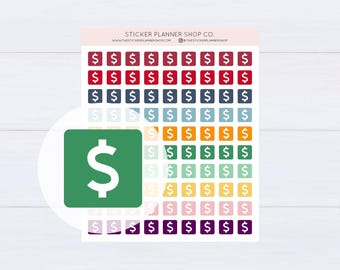 Dollar Sign Icon Planner Stickers