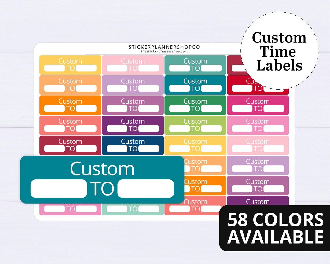Custom Time Schedule Box Stickers - 28 Stickers - Etsy