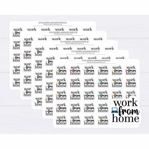 Work From Home Planner Stickers - 30 Stickers