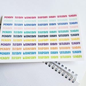 Genomskinliga planeringsklistermärken med veckodagar - Ark med veckodagar - 77 klistermärken