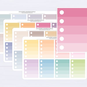 Ombre Full Box Planner Stickers - 8 Stickers - Erin Condren Planner Sticker Vertical - erin condren vertical planner sticker