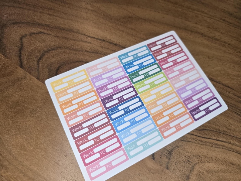 Plannerstickers werkschemalabel: 32 stickers afbeelding 10