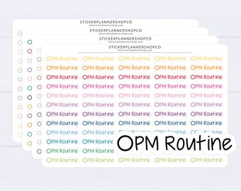 Pegatinas de texto de control de rutina de PM - 60 pegatinas