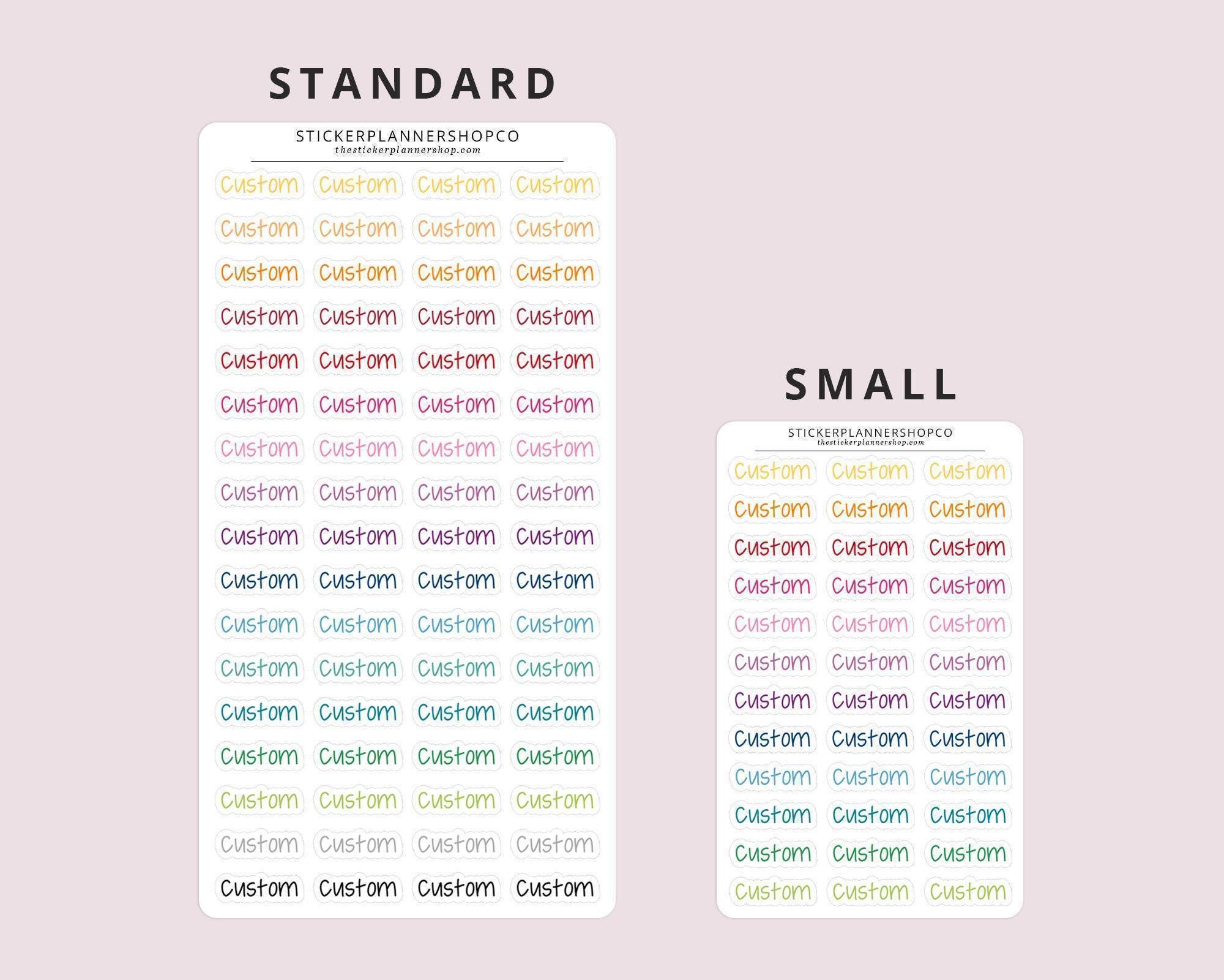 Examples Word Sticker Custom Word Sticker, Custom Text, Personalized Labels for Planner ...