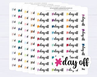 Day Off Planner Stickers - 34 Stickers