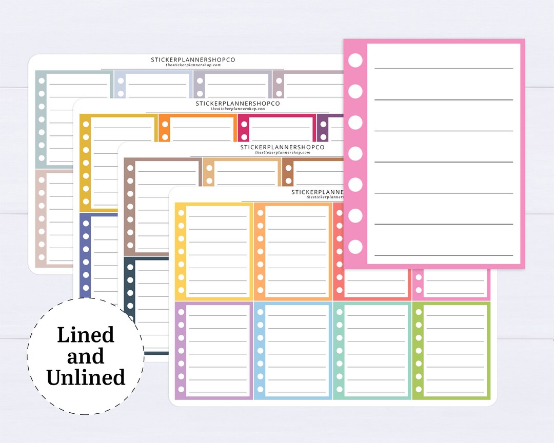 Full Lined Checklist Box Stickers - Etsy