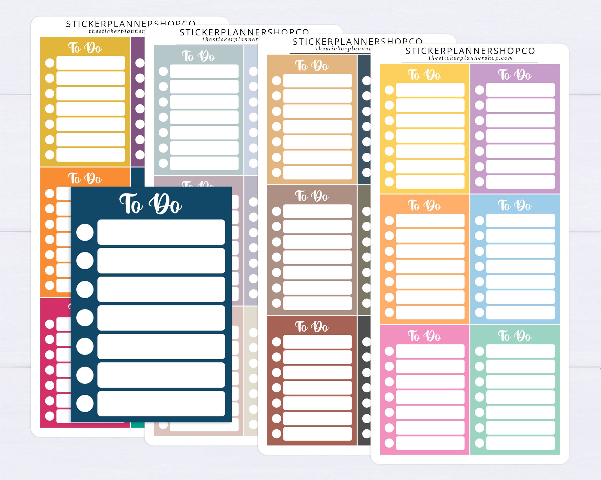 To Do Stackable Sidebar Tracker Stickers - Month Habit Track Stickers - Habit Tracking Stickers - 6 Stickers Per Sheet