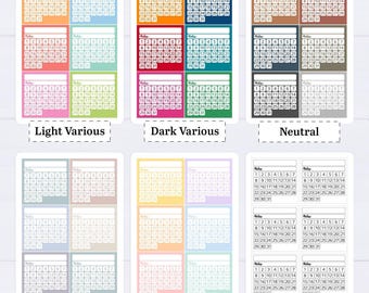 Monthly Habit Tracker Stickers - Month Habit Track Stickers - Habit Tracking Stickers - 8 Stickers Per Sheet