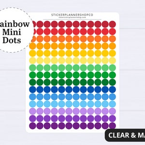 Mini Dot Stickers Rainbow Colors 180 Stickers image 1