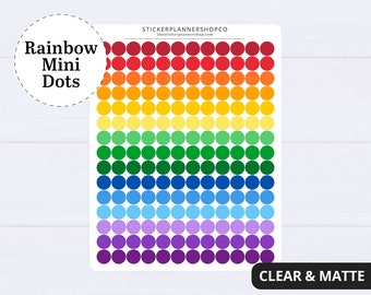 Mini Dot Stickers - Rainbow Colors - 180 Stickers