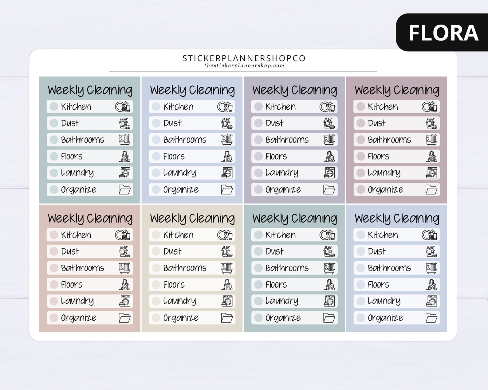 Weekly Cleaning Schedule Stickers Cleaning Routine Sticker - Etsy