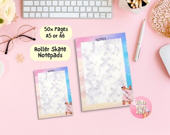 A Cute Roller Skate Notepad In A5/A6, 50 Pages To Brain Dump, To-Do List Notepad Gift, Note Taking Stationary, Thought Organisation Pad