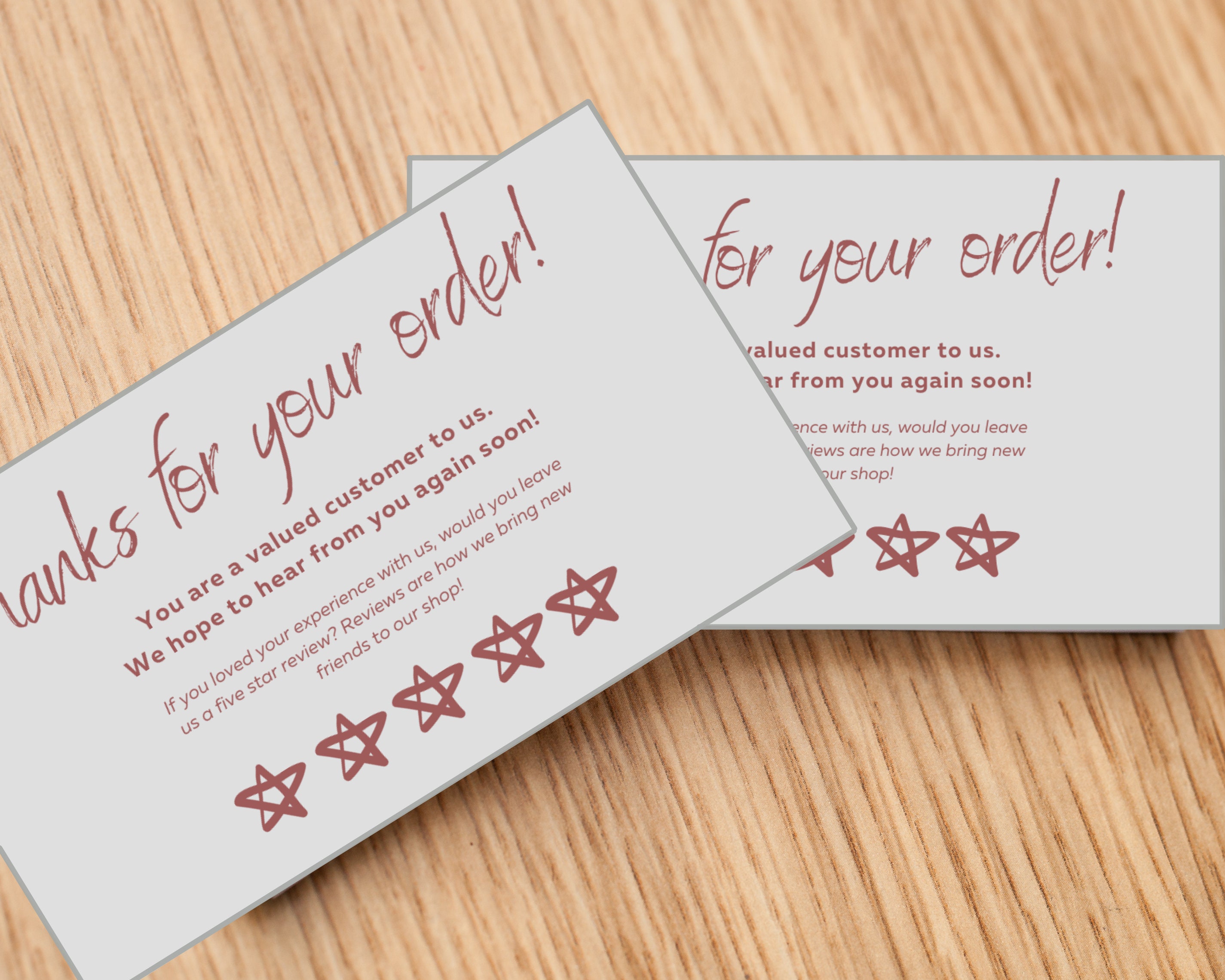 Thank You for Your Order Card Leave a Review Card Printable - Etsy