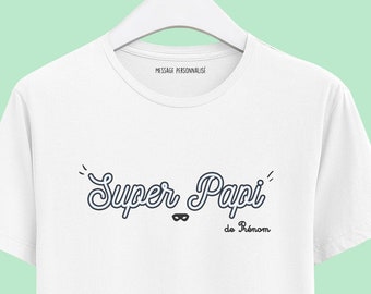 T-shirt super papi personnalisé
