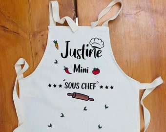 Tablier enfant personnalisé  | Tablier cuisine enfant | Tablier mini chef | Tablier pour enfants.