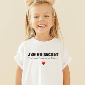 T-shirt j'ai un secret, Annonce grossesse, T-shirt futur grand frère, T-shirt future grande soeur, Bientôt grand frère, Bientôt grande soeur image 1