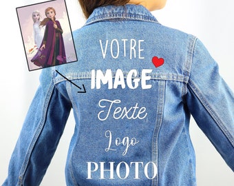 Veste en Jean enfant à personnaliser / Veste enfant personnalisé / Veste personnalisé avec votre image