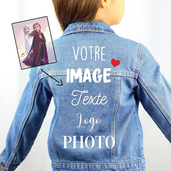 Veste en Jean enfant à personnaliser / Veste enfant personnalisé / Veste personnalisé avec votre image