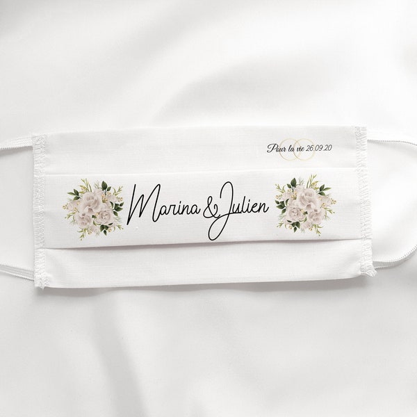 Masque mariage personnalisé, Masque personnalisé avec votre logo.