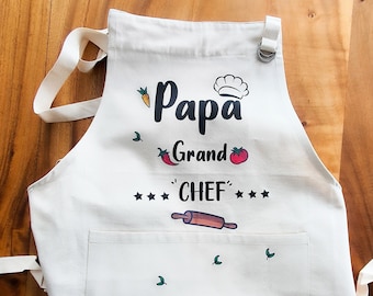 Tablier adulte personnalisé Super Papa / Papa grand chef / tablier Super cuistot