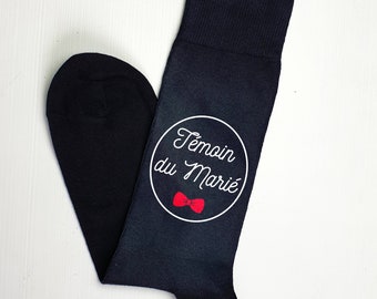 Chaussette personnalisée témoin du marié, chaussette du marié, chaussette témoin, chaussette mariage