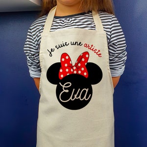 Personalized child apron | Children's kitchen apron | Children's Minnie apron | Children's stitch apron | Apron for children.